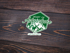 Heart of Adventure Vinyl Sticker -Apparel in the Great Pacific Northwest