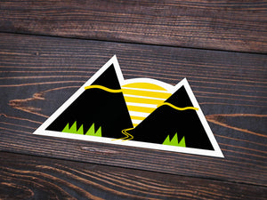 Mountain Sunset Vinyl Sticker -Apparel in the Great Pacific Northwest