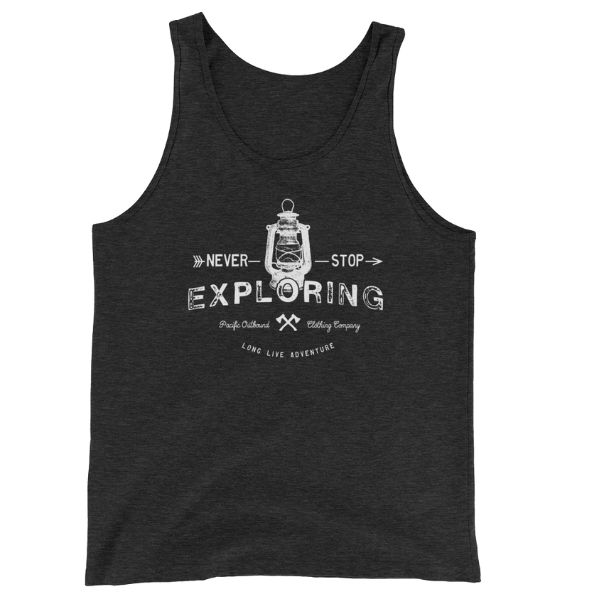 Never Stop Exploring Tank -Apparel in the Great Pacific Northwest