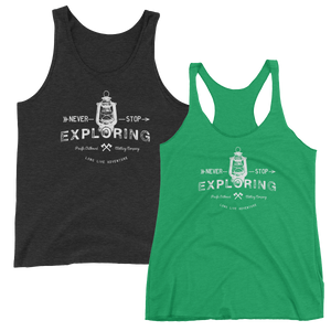 Never Stop Exploring Tank -Apparel in the Great Pacific Northwest