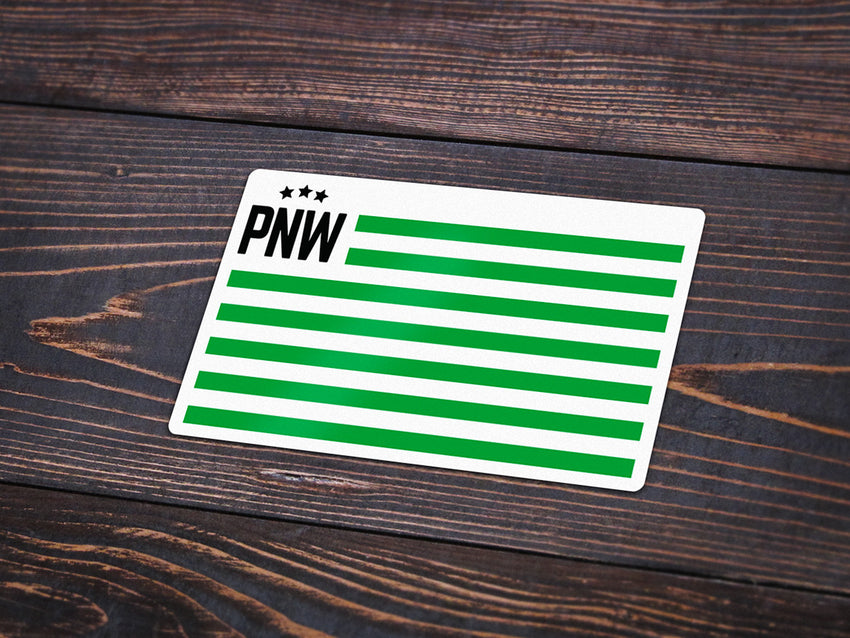 PNW Patriotism Vinyl Sticker -Apparel in the Great Pacific Northwest