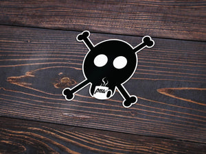 Coffee Skull Vinyl Sticker -Apparel in the Great Pacific Northwest